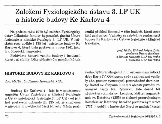 Československá fyziologie 46/1997 č. 2